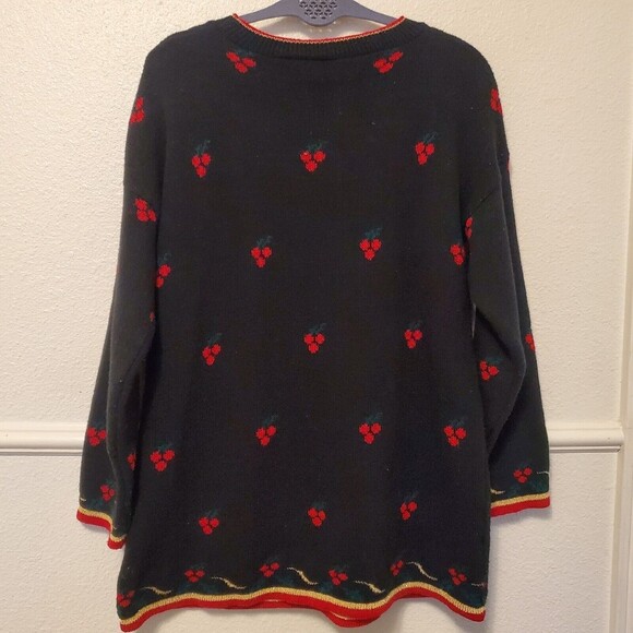 Vintage Nutcracker Ugly Christmas Party Sweater Floral Puensetia Sz L EUC - Picture 12 of 16